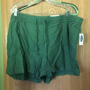 Old Navy Green Linen Short New with Tags